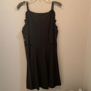 Free people black appliqué floral dress